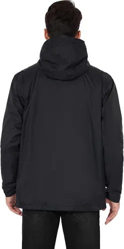 Vista 4 de Chaqueta impermeable ligera para hombre, con capucha ajustable, rompevientos para senderismo al aire libre