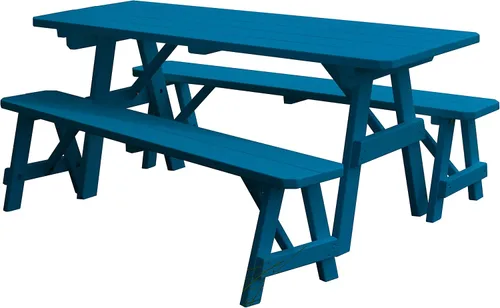 Vista 16 de Furniture Barn USA Pine - Mesa tradicional de 4 pies con 2 bancos, color negro