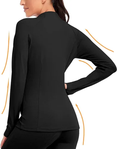 Vista 2 de Chaqueta deportiva ligera con cremallera completa para mujer, con bolsillo para entrenamiento, yoga, senderismo, con agujeros para el pulgar
