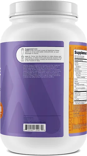 Vista 3 de TransformHQ Batido nocturno, Sleep + Protein Blend, 28 porciones, sabor a tarta de manzana y caramelo