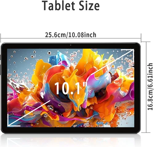 Vista 7 de Tablet Android de 10.1 pulgadas, tableta Android 15 para adultos con procesador Octa-Core, 12 GB de RAM 128 GB ROM (hasta 2 TB), pantalla de 1280 ×