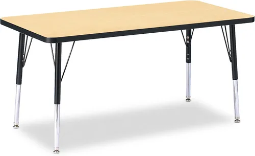 Vista 50 de Berries Mesa rectangular para actividades, altura E, Gris/Negro/Negro, 1