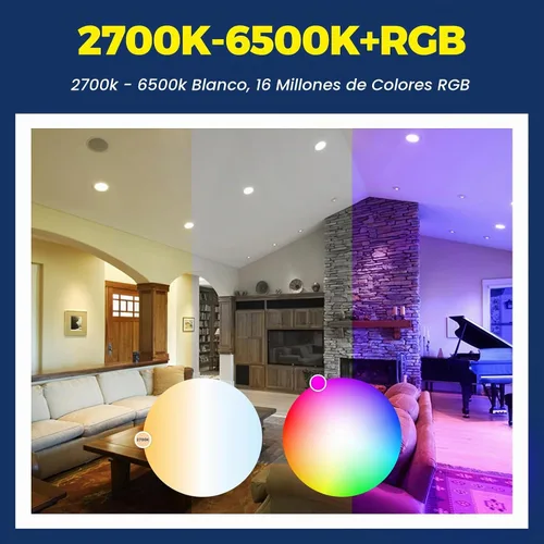 Vista 3 de Lightinginside Bombilla inteligente equivalente a 75 W, 1100 lúmenes, 12 W, RGBCW BR30 E26, funciona con Alexa/Google Home/Smart Life, bombillas LED