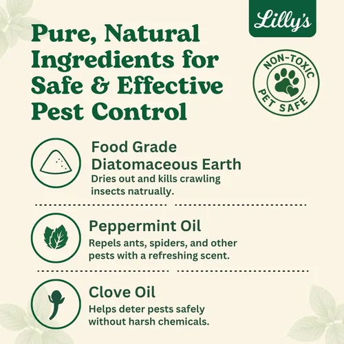 Vista 3 de Tierra de diatomeas de grado alimenticio con aceite de menta para insectos Polvo de control de plagas de interior para chinches, cucarachas