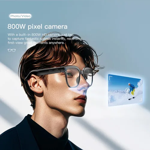 Vista 2 de Lentes inteligentes AI con cámara 4K, gafas de sol de grabación de video Bluetooth, traductor en tiempo real para más de 100 idiomas, asistente