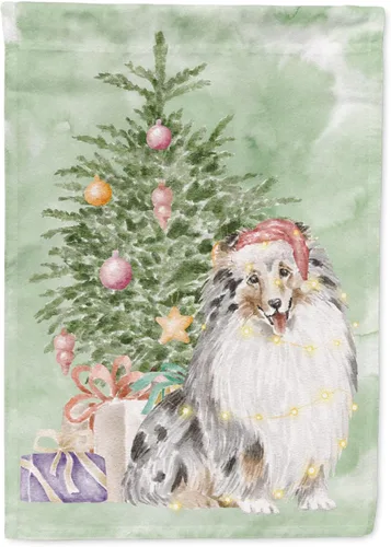 Vista 30 de Caroline's Treasures CK8213GF Bulldog Inglés #2 Regalos de Navidad y árbol de jardín Bandera de buzón Bandera decorativa para patio exterior, patio