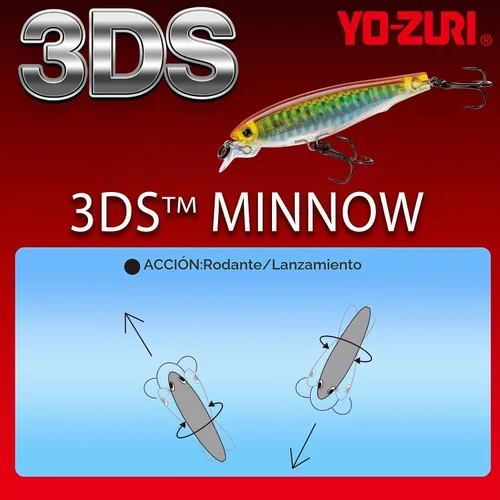Vista 3 de Yo-Zuri 3DS Minnow - Señuelo Crankbait de buceo de pesca de superficie , Multi