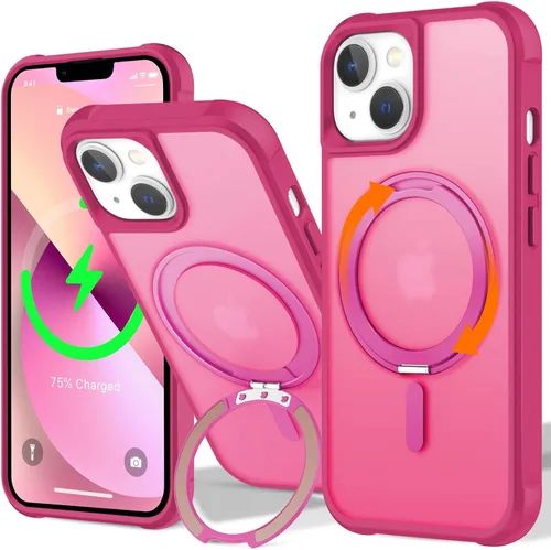 Vista 120 de UMIONE - Funda con diseño de anillo magnético giratorio de 360° para iPhone 11, soporte de bucle invisible integrado, compatible con Magsafe, funda