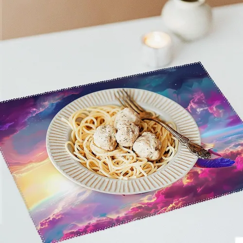 Vista 6 de Astronaut-Turtle Placemats Set of 6 Resistant Table Mats Washable Place Mats for Dinner Party Table Decoration