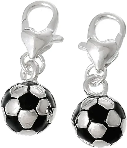 Vista 2 de Sexy Sparkles Colgante de abalorio Clip de pelota de fútbol, aleación de metal de zinc con cierre de langosta, compatible con pulseras y collares