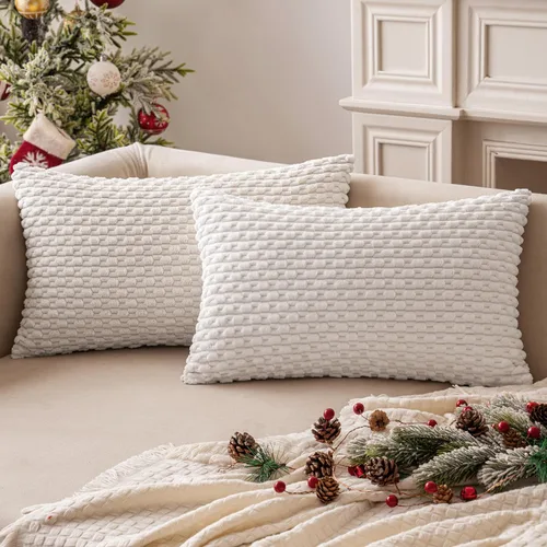 Vista 60 de MIULEE - Juego de 2 fundas decorativas cuadradas para cojines, de pana suave y con estilo campestre bohemio a rayas para decorar hogar, sofá, cama