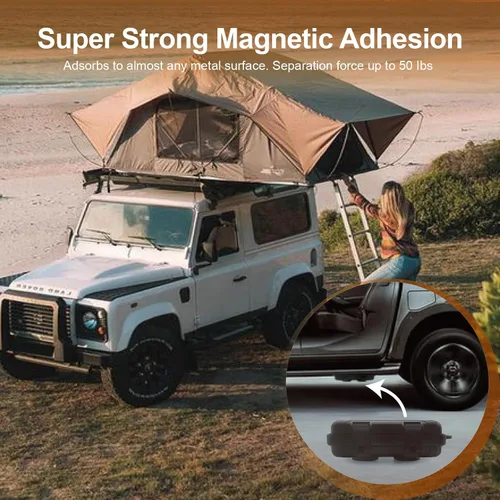 Vista 3 de Llavero magnético, imanes fuertes, color negro Hide-A-Key Box Under Car, Dual Extra-Strong Magnets, Large Capacity Multifunctional Design for Home
