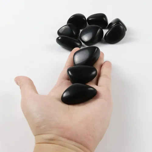Vista 7 de Piedras de obsidiana negra natural pulida, cristales y piedras curativas de cuarzo a granel para Wicca, Reiki, energía curativa, piedras de chakras