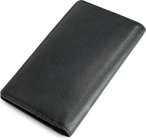 Vista 2 de Visconti Jaws BD12 - Cartera alta de cuero negro para chequera de 39 x 63in NegroRojo Multi alto billetera