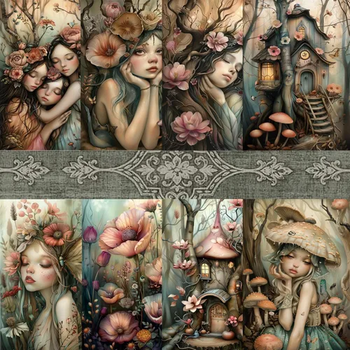 Vista 20 de PRSTINCOL Papel para álbum de recortes, 16 hojas de 6 x 6 pulgadas, suministros de álbum de recortes de estilo de ventana azul, papel de decoupage