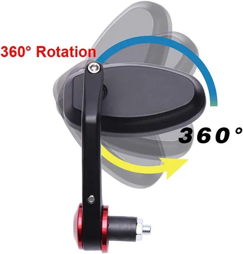 Vista 2 de Espejos retrovisores ovalados universales CNC para motocicleta de 7/8 pulgadas, compatible con Honda Yamaha Suzuki Sports Bike Street Fighter (rojo)