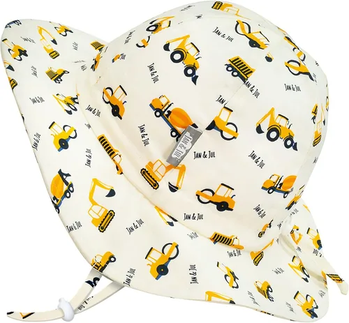 Vista 19 de JAN & JUL Sombrero de sol ajustable de algodón con protección UPF 50+ para niñas Tropical Fresco