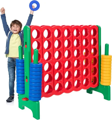 Vista 10 de Costzon Giant 4 en una fila, Juego de mesa Jumbo de 4 a puntuación para niños y adultos, juego de conexión de patio interior y exterior, 1.07 m