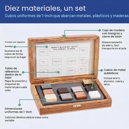 Vista 2 de Juego de 10 bloques patrones United Scientific DCSET10 para medición de densidad