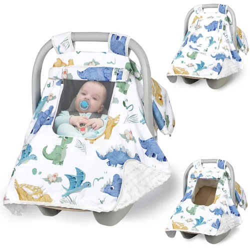 Vista 12 de Funda para asiento de automóvil para bebé, toldo para asiento de automóvil recién nacido, cubierta acogedora y cálida, funda de transporte de Oso