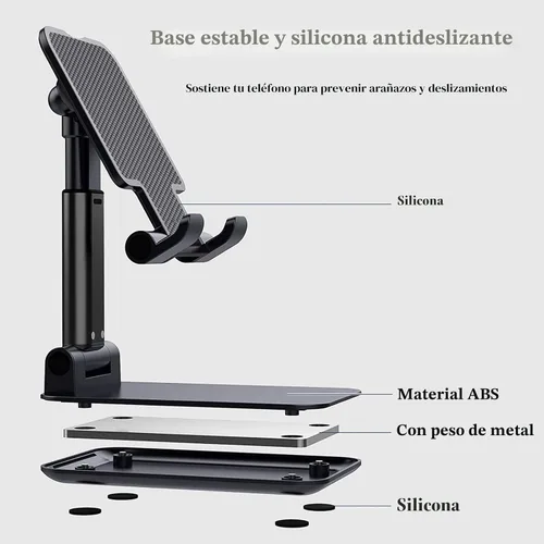 Vista 5 de Meetuo 2 piezas de soporte para teléfono celular, soporte para teléfono de altura de ángulo ajustable para escritorio, soporte para teléfono