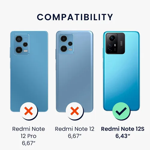 Vista 2 de kwmobile Funda compatible con Xiaomi Redmi Note 12S - Funda protectora delgada de TPU para teléfono - Acabado mate suave - Negro mate