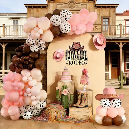 Vista 9 de Kit de guirnalda de arco de globos de color rosa claro, doble relleno, mate, rosa, marrón, crema, melocotón, globos de látex de diferentes tamaños