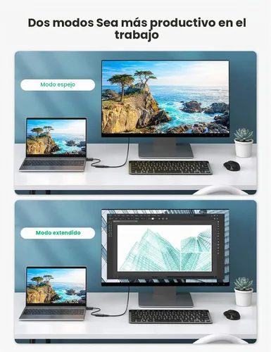 Vista 4 de UGREEN Adaptador DisplayPort a HDMI, convertidor macho a hembra