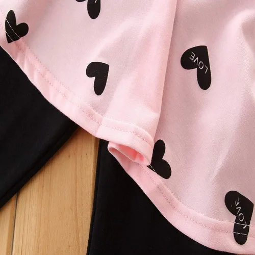 Vista 7 de Conjunto de ropa para niña pequeña, 2 piezas, camisetas y pantalones de manga larga