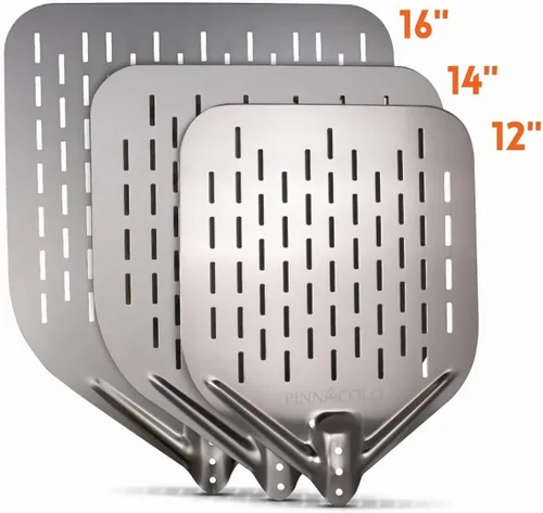 Vista 2 de 16 pulgadas de aluminio perforado Pizza Peel con mango
