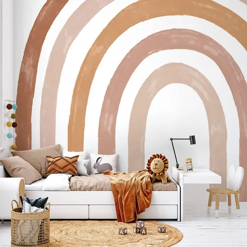 Vista 25 de Alwayspon Mural de pared de tela de arco iris, autoadhesivo, adhesivo de pared para decoración de habitación de niños, cuarto de bebé, acuarela
