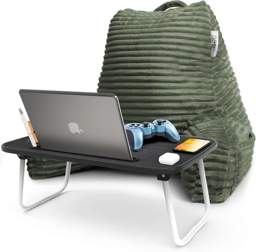 Vista 24 de Nestl Almohada de lectura para niños y adolescentes con espuma viscoelástica triturada, almohadas de respaldo de felpa de corte lujoso para leer