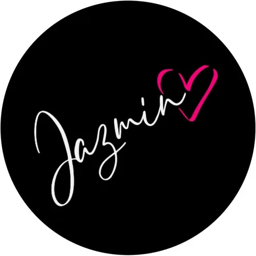 Vista 3 de Jazmin Nombre Nombre Caligrafía Corazón Rosa Negro Rosa PopSockets Intercambiable PopGrip