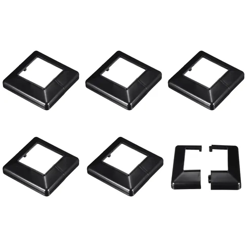 Vista 13 de uxcell Falda para poste, 4 piezas de 1.614 x 1.614 in/1.61 x 1.61 pulgadas, estilo dividido, cubierta de base de poste para valla, escalera