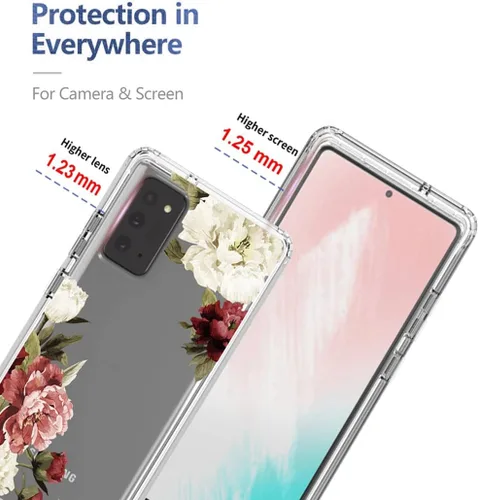Vista 2 de Funda para Galaxy Note 20 5G/Samsung Note 20 SM-N981U con protector de pantalla de vidrio templado, funda protectora de cuerpo completo