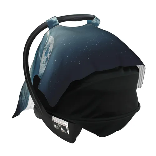 Vista 4 de Cubierta de toldo para asiento de automóvil para bebé, suave y transpirable, fundas de lactancia materna, multiuso, cochecito de bebé, regalo