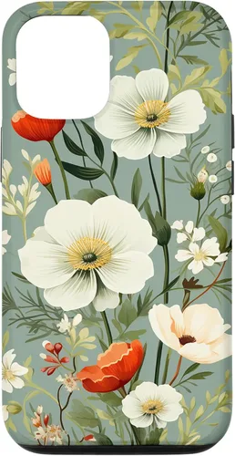 Vista 28 de Sage Green Flower Wildflower Pattern Floral Case for iPhone 17