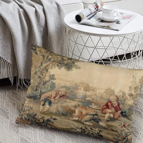 Vista 5 de Synthwave Aubusson - Fundas de almohada con estampado francés antiguo de 12 x 20 pulgadas, almohadas decorativas para decoración del hogar, almohada
