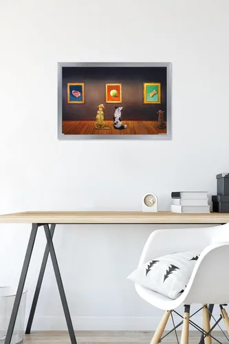 Vista 47 de Trends International Lucia Heffernan Art - Póster de pared de museo del perro, 22.375 x 34 pulgadas, versión enmarcada en negro Versión con marco