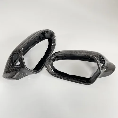 Vista 5 de BODENLA 1 par de funda para espejo retrovisor de puerta de fibra de carbono real para ala de puerta para Audi A6 C7 S6 2012-2018