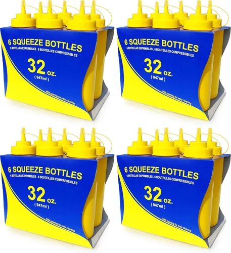 Vista 11 de New Star Foodservice - Botellas de plástico para apretar, transparentes, 16