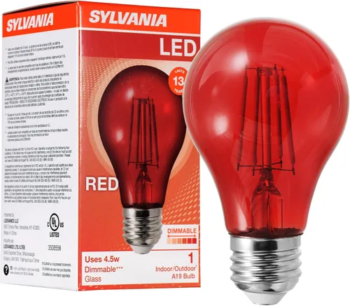 Vista 14 de LEDVANCE Sylvania Bombilla LED de Filamento de Vidrio Verde A19, Eficiente 4.5W, Equivalente a 40W, Regulable, Base Media E26 - Paquete de 1 (40303)