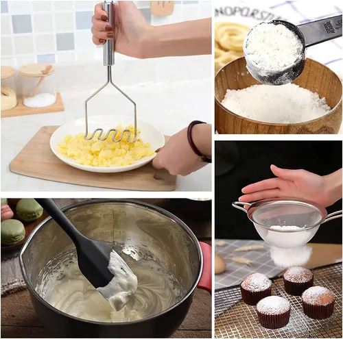 Vista 5 de Kithcen Utensil set 46 Cooking Utensils Nylon and Stainless Steel Utensils Kitchen Tool Set,Baking Set Kitchen Set Spatula Set Kitchen Gadgets