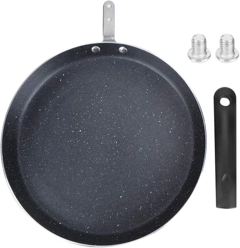 Vista 6 de Plplaaoo Sartén antiadherente para crepes, sartén de aluminio para panqueques con mango cómodo, sartén de calefacción uniforme, revestimiento