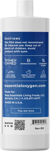 Vista 6 de Peróxido de hidrógeno de Essential Oxygen, 3 % de grado alimenticio, 857584005057, 1, 1