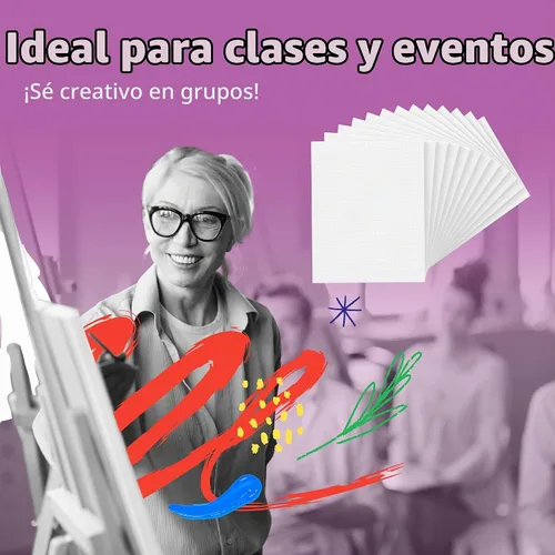 Vista 5 de Artlicious Lienzos para pintar – Paquete de 12,4 x 4 pulgadas de lienzo blanco – Paneles de arte 100% algodón para pintura al aceite, acrílico