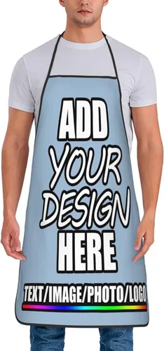Vista 26 de Delantal personalizado personalizado para añadir nombre, foto, texto, logotipo, cocina ajustable para cocinero para hombres y mujeres