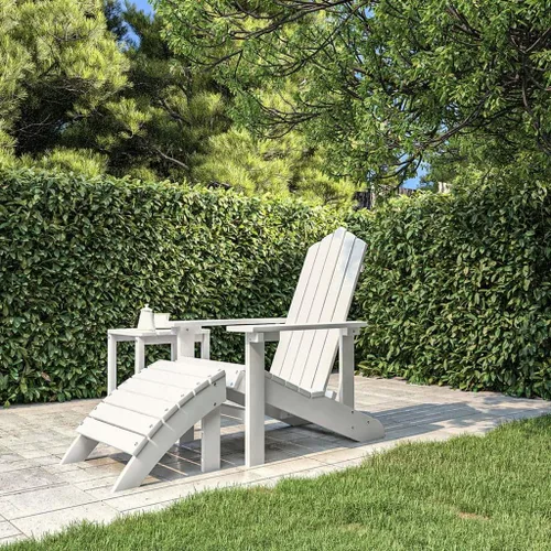 Vista 9 de Sillas Adirondack para patio con reposapiés y mesa HDPE antracita silla de patio al aire libre sillas de comedor al aire libre Sillas para Comedor