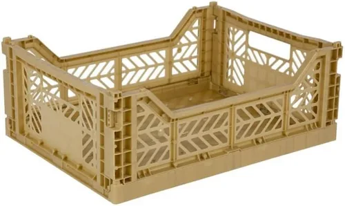 Vista 9 de AYKASA Contenedor de almacenamiento plegable, caja apilable de plástico, caja de leche (mediano, azul bebé)
