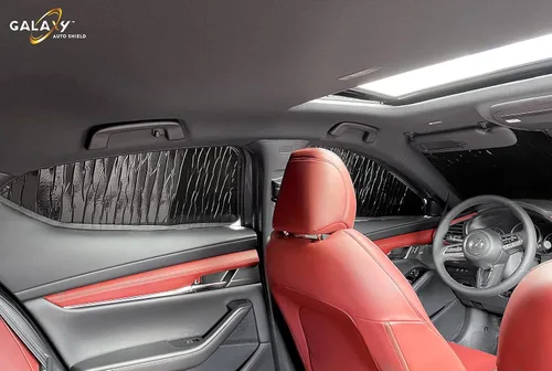 Vista 3 de GalaxyAutoShield - Parasoles laterales frontales de ajuste personalizado (2 piezas) para Mazda Mazda3 Hatchback 2019, 2020, 2021, 2022, 2023, 2024